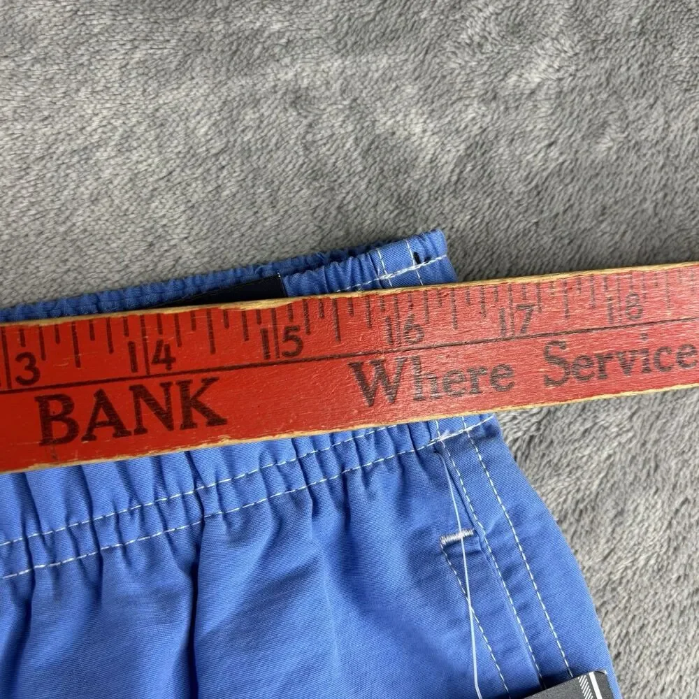 ROUNDTREEE & YORKE Swim Trunk L  Sea Blue Solid Board Shorts Lined‎ Pockets New